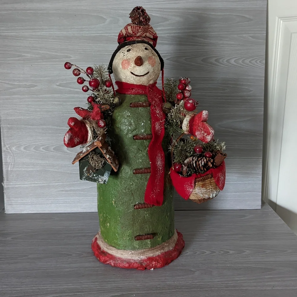 Thomas Panetta Krisnick Signed Rustic Snowman